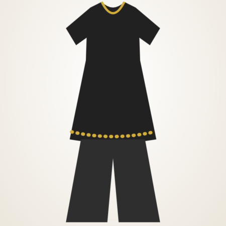 Black & Gold Sharara Set